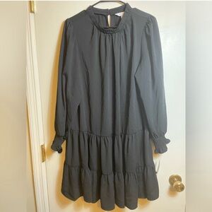 NWT Nine West Whimsigoth Little Black Dress Long-Sleeve Tired Mini Sz 0x